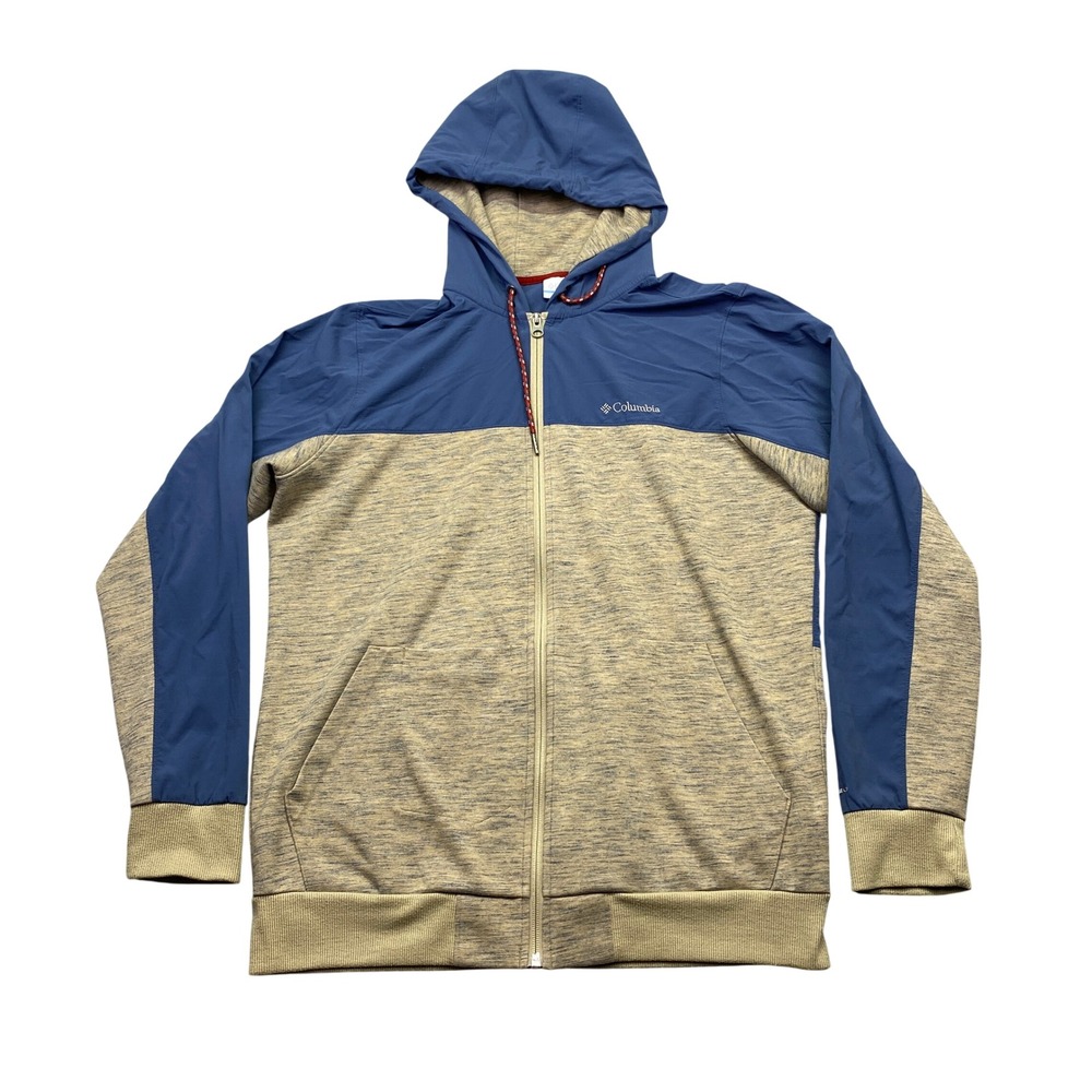 Columbia Lost Larger Omni-Shield Full Zip Hoodie Mens Medium Blue Tan XM1508